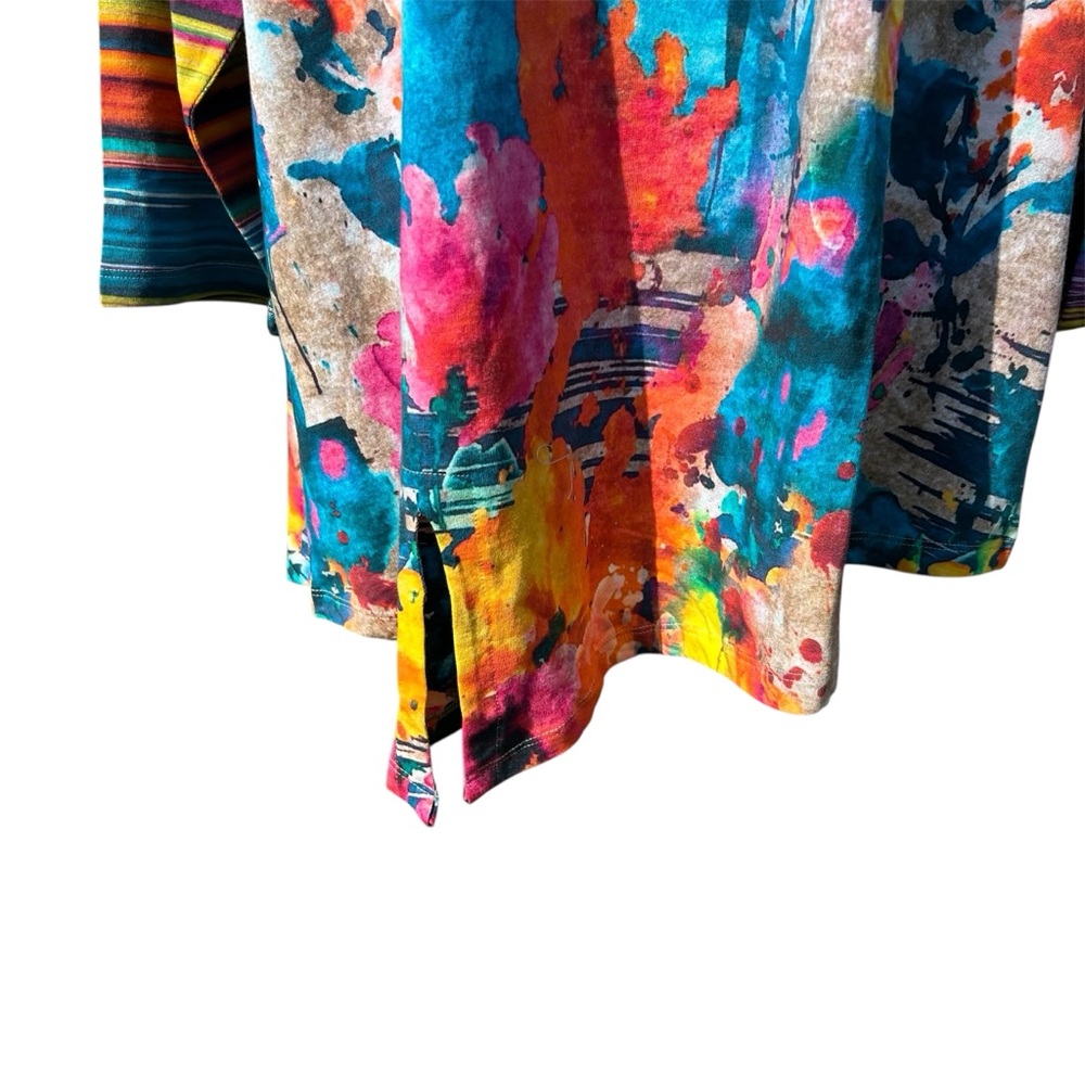 PARSLEY & SAGE Women Size 2X Multicolor Abstract Art Asymmetrical Tunic Top. - Picture 4 of 12